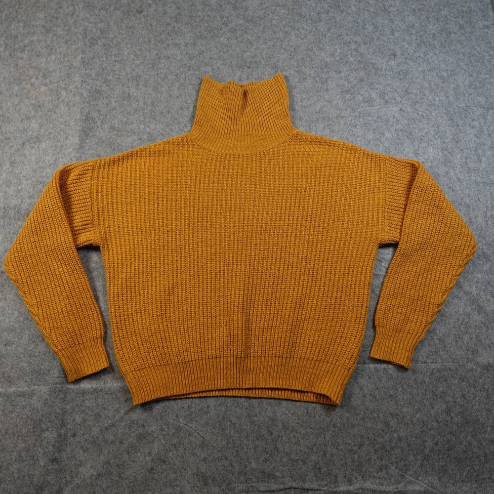 Lovers‎ Friends Sweater Womens Small Turtleneck Chunky Knit Gold Mustard